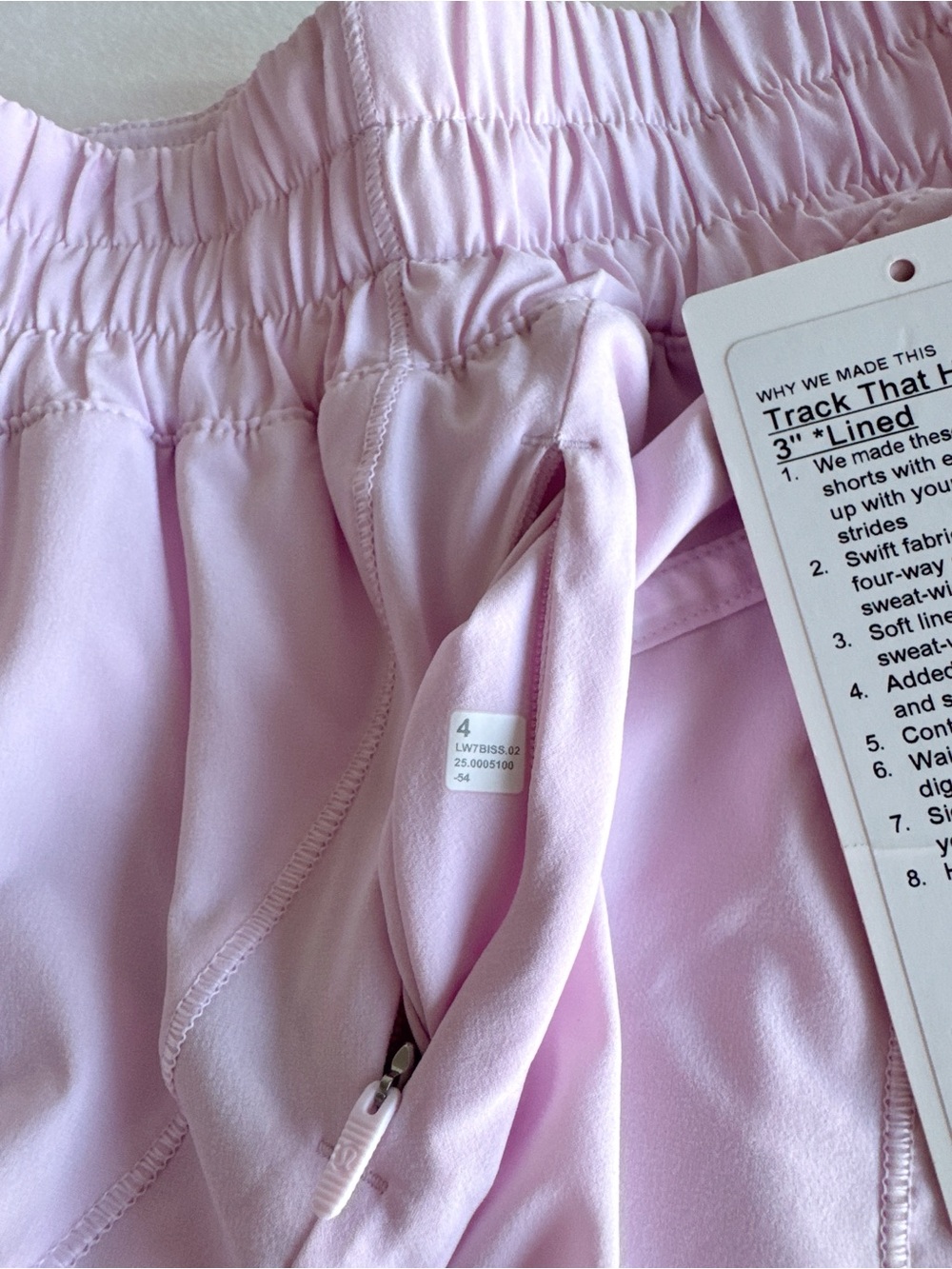 lululemon Track That High-Rise Lined Short 3" Pink Organza Size 4 NWOT - Picture 14 of 15
